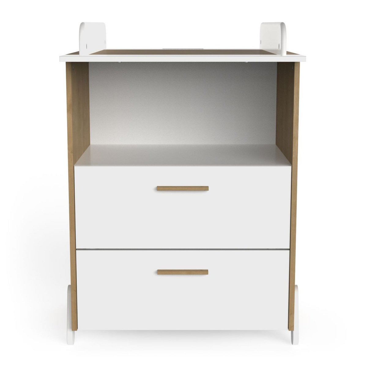 Commode à langer 2 tiroirs 1 niche LILAS