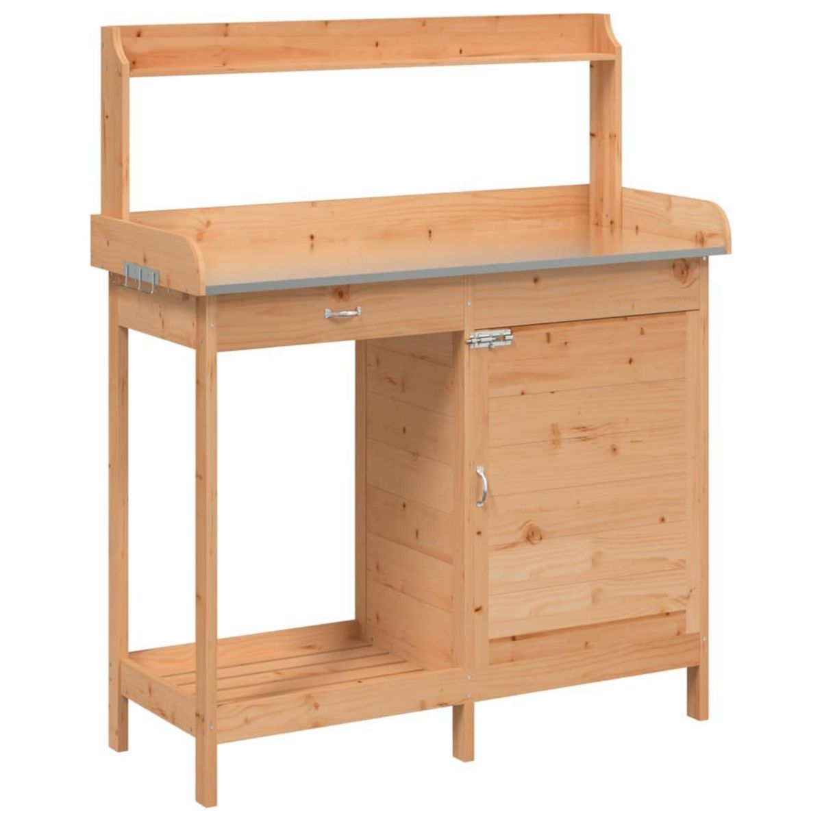 VIDAXL Table de rempotage avec armoire marron bois massif de sapin