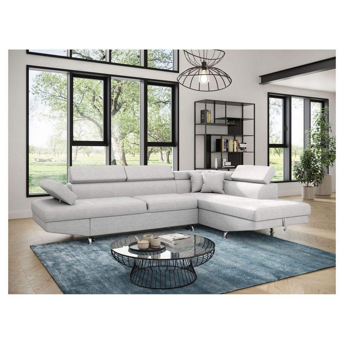 Canapé d'angle droit convertible 4 à 5 places CHICAGO