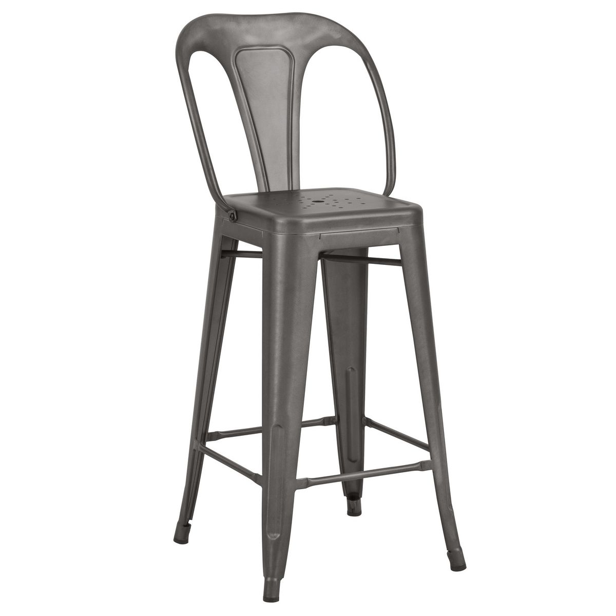 Rendez vous déco Lot de 2 chaises pour îlot central 67 cm en métal chrome - Indus