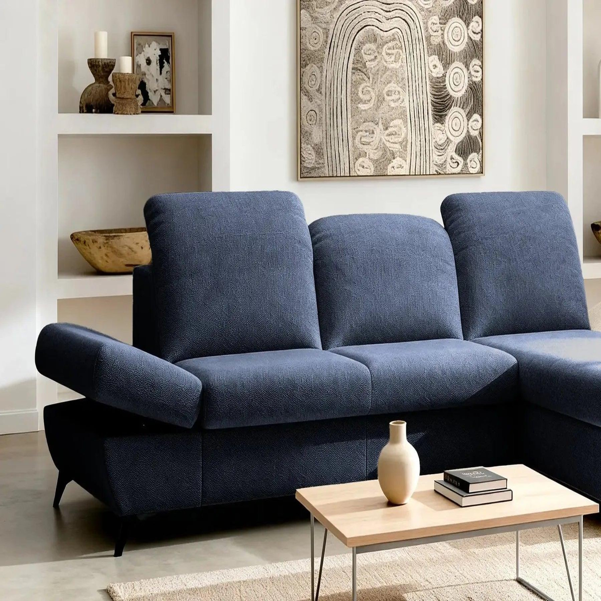 Voir la diapositive 3 : CASANOVA PARIS Livia - canapé d'angle convertible tissu chiné