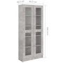 Voir la diapositive 6 : VIDAXL Armoire a vitrine Gris beton 82,5x30,5x185,5 cm Bois ingenierie