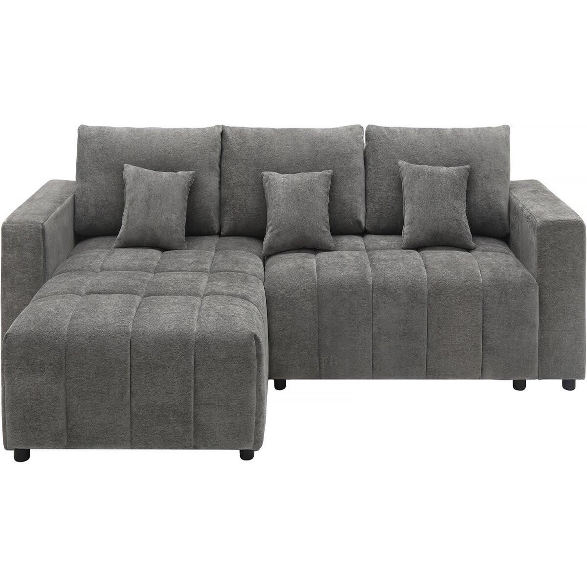 Habitat et Jardin Canapé d'angle réversible/convertible en tissu -  George  - 4 places - Gris