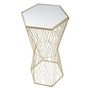 Voir la diapositive 2 : Paris Prix Table d'Appoint Hexagonale Design  Lines  80cm Or