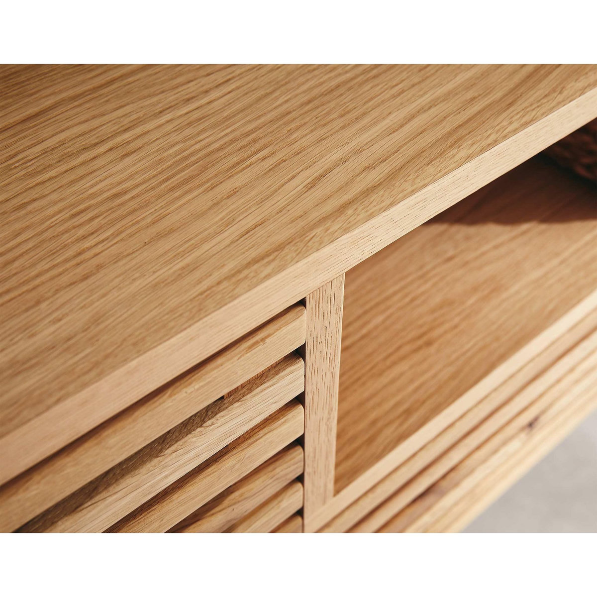 LISA DESIGN Medellin - meuble tv - bois et noir - 2 portes, 1 tiroir et 1 niche - 200 cm