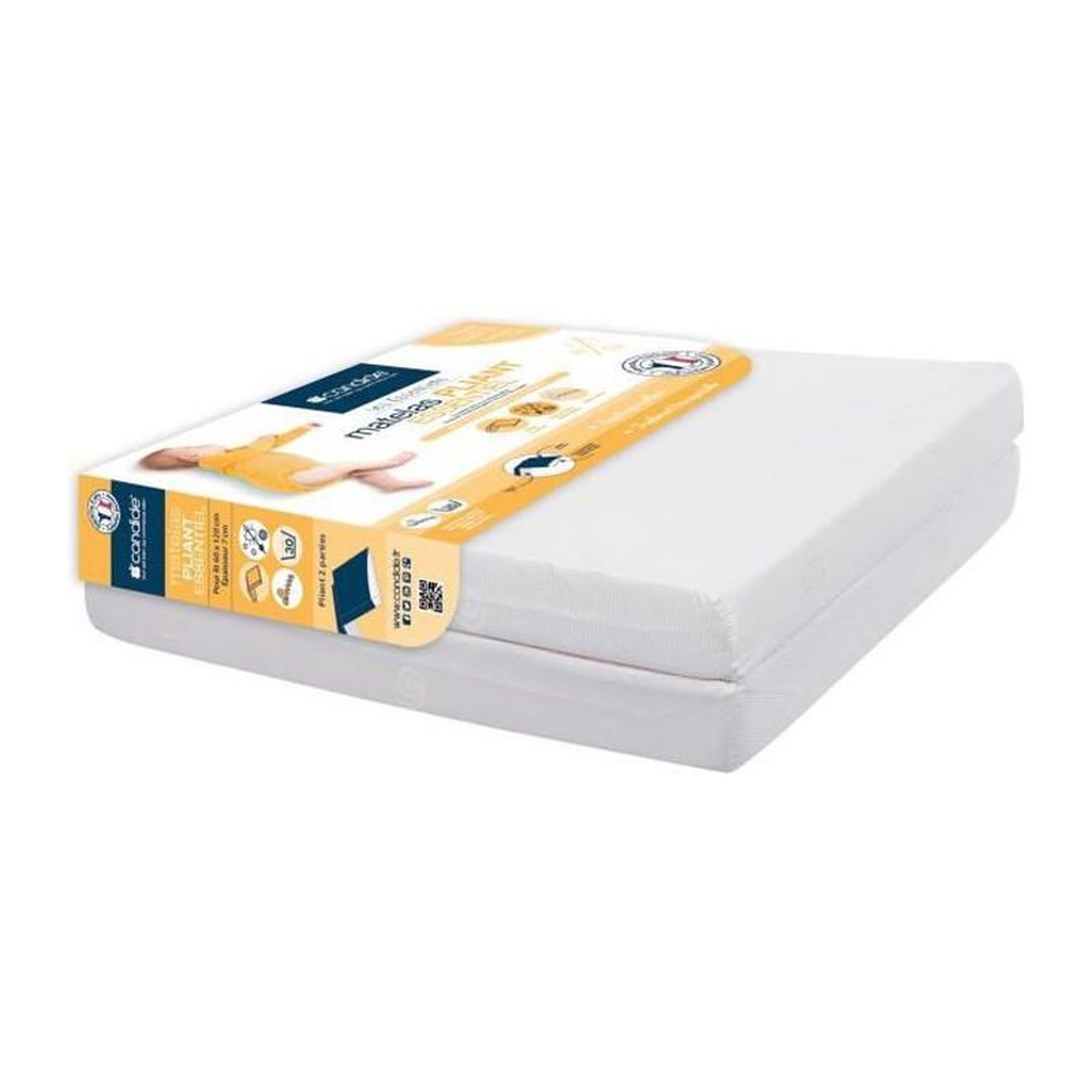 CANDIDE CANDIDE Matelas Pliant 2 Parties Ecru - 60x120  cm
