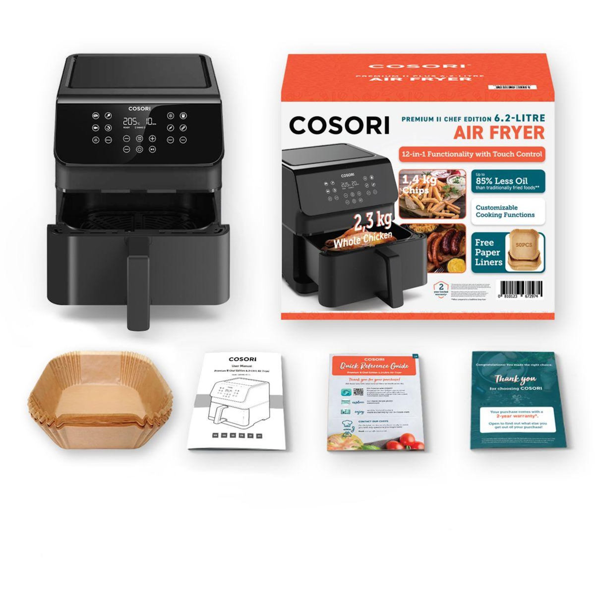 COSORI Friteuse sans huile KOSP0028EUN Premium II Chef Edition 6,2 L