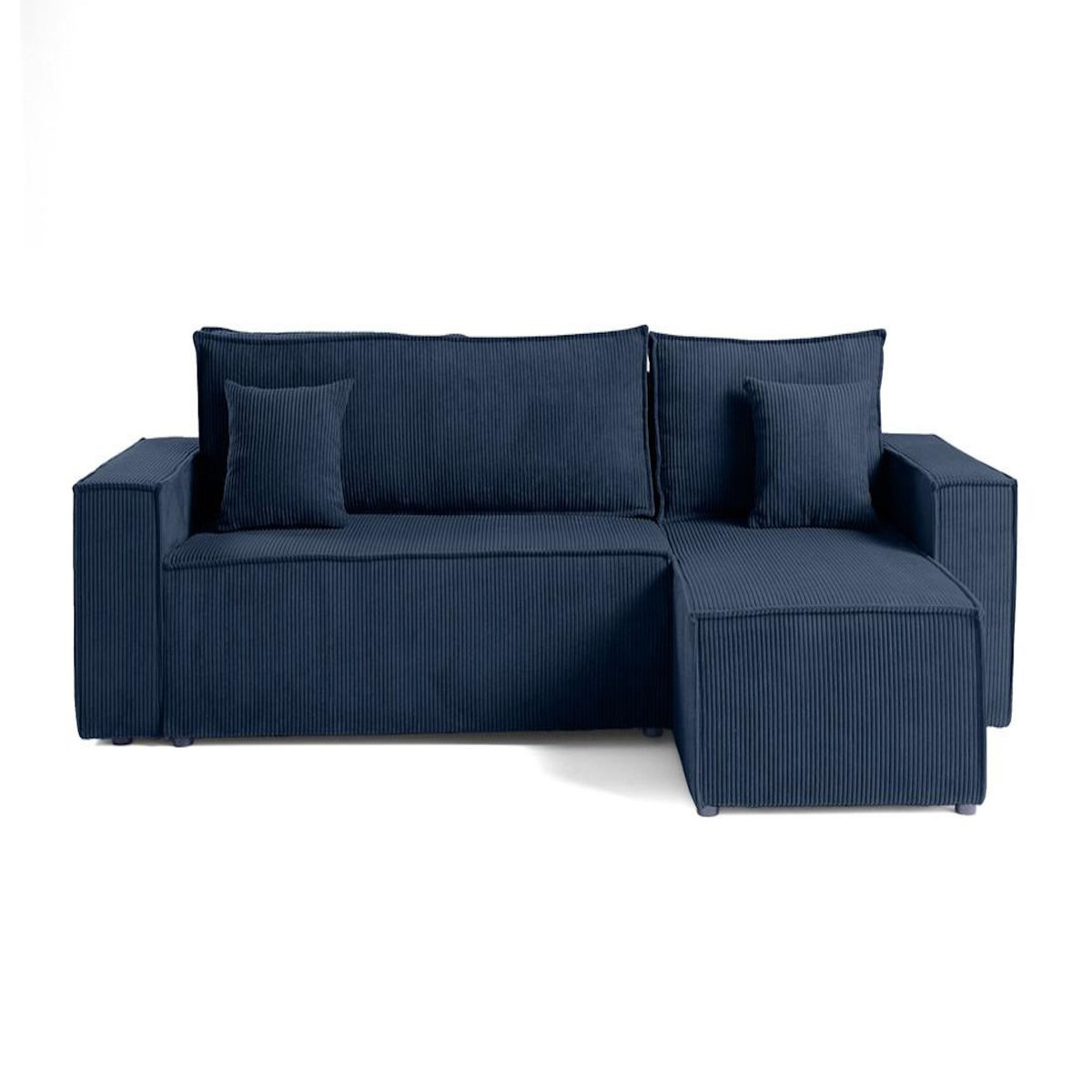 BEST MOBILIER Cezanne - canapé d'angle réversible - 4 places - convertible avec coffre - en velours côtelé