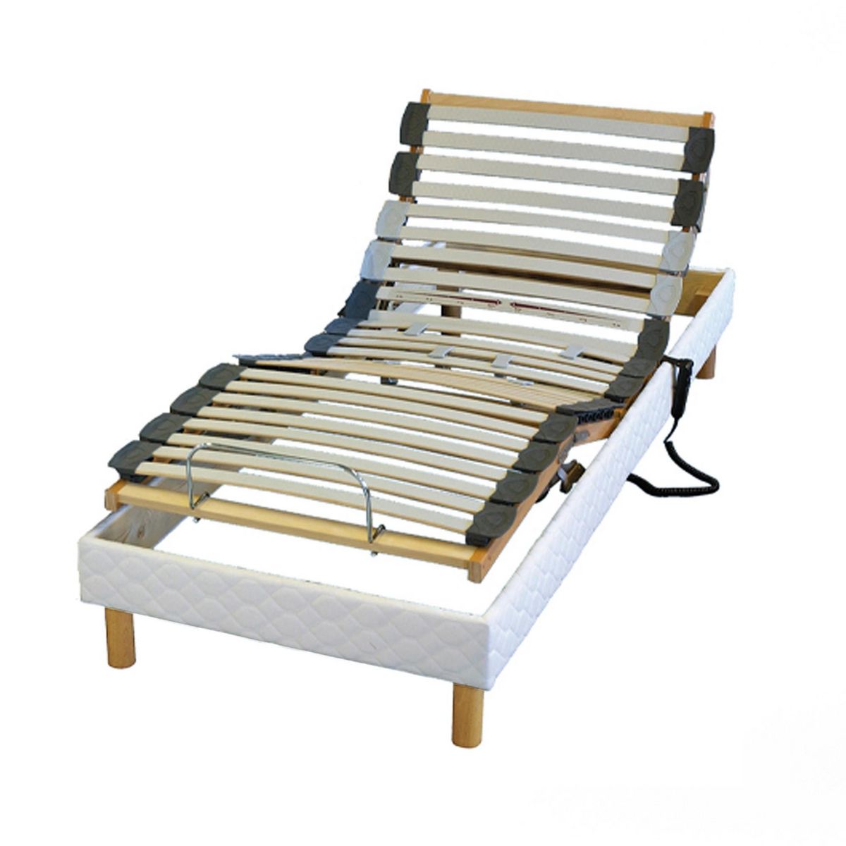 IDLITERIE Ensemble relaxation 100% latex 3 zones + couette + oreillers + sommier 90 x 190