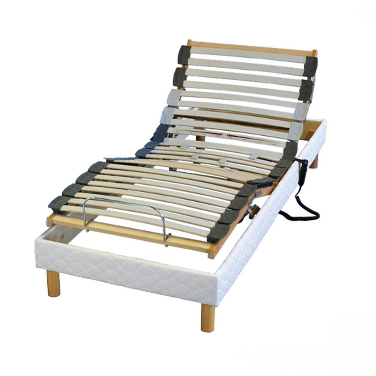 IDLITERIE Ensemble relaxation 100% latex 3 zones + couette + oreillers + sommier 90 x 190