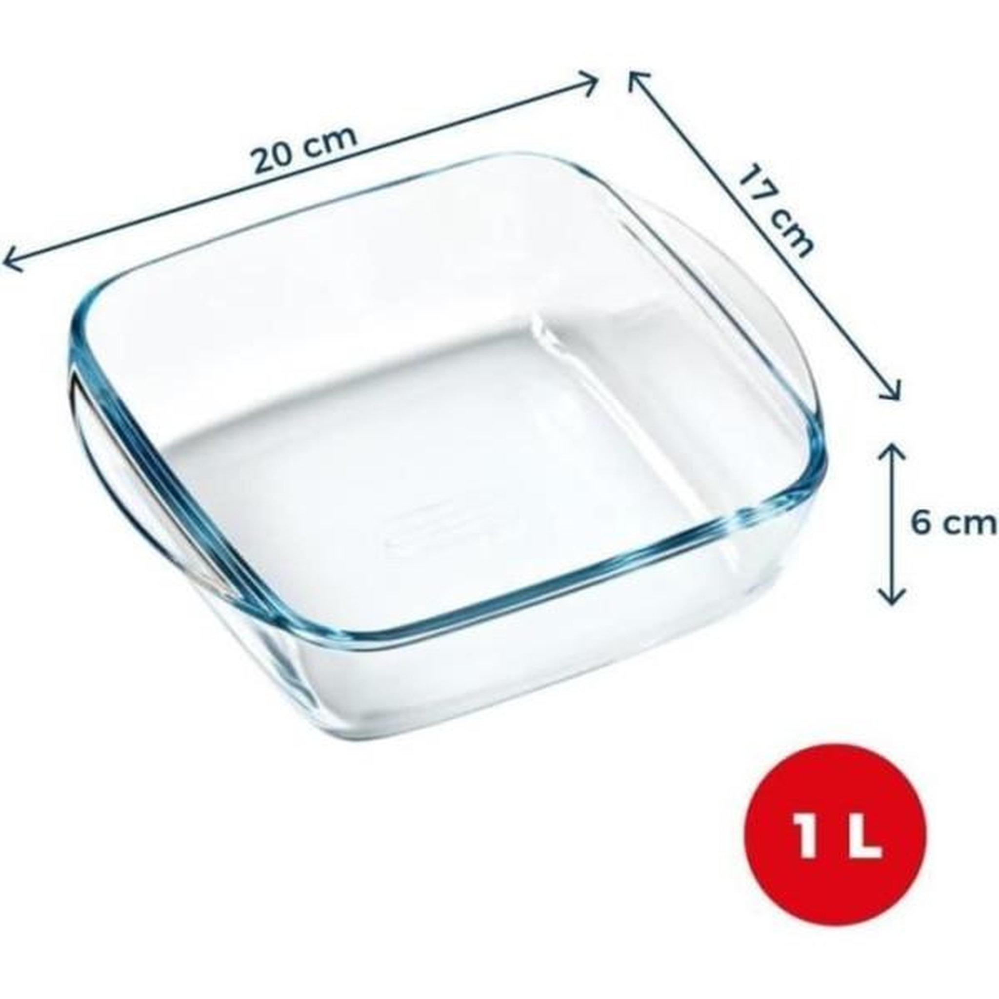Voir la diapositive 2 : PYREX Plat air fryer - PYREX - 1450141 - Carré - En verre borosilicate - 20 x 17 cm