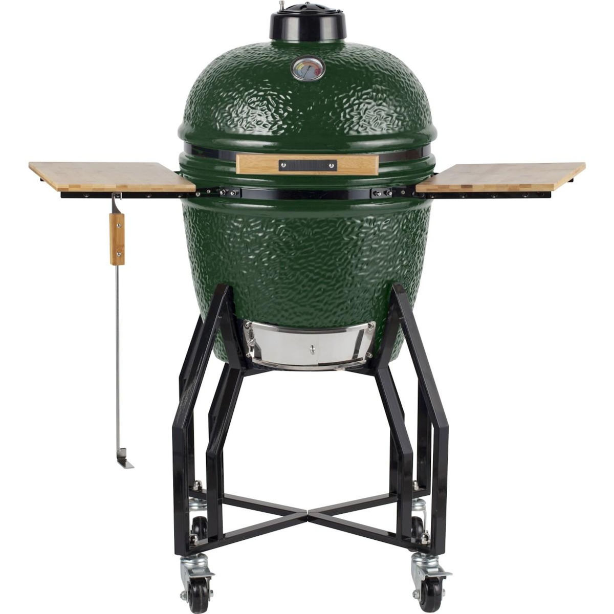 INTEC Barbecue à charbon Kamado Vert Céramique Ø 56cm 22  Grill Exterieur 122.1 x 69.6 x 117.4cm INTEC