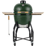 INTEC Barbecue à charbon Kamado Vert Céramique Ø 56cm 22  Grill Exterieur 122.1 x 69.6 x 117.4cm INTEC