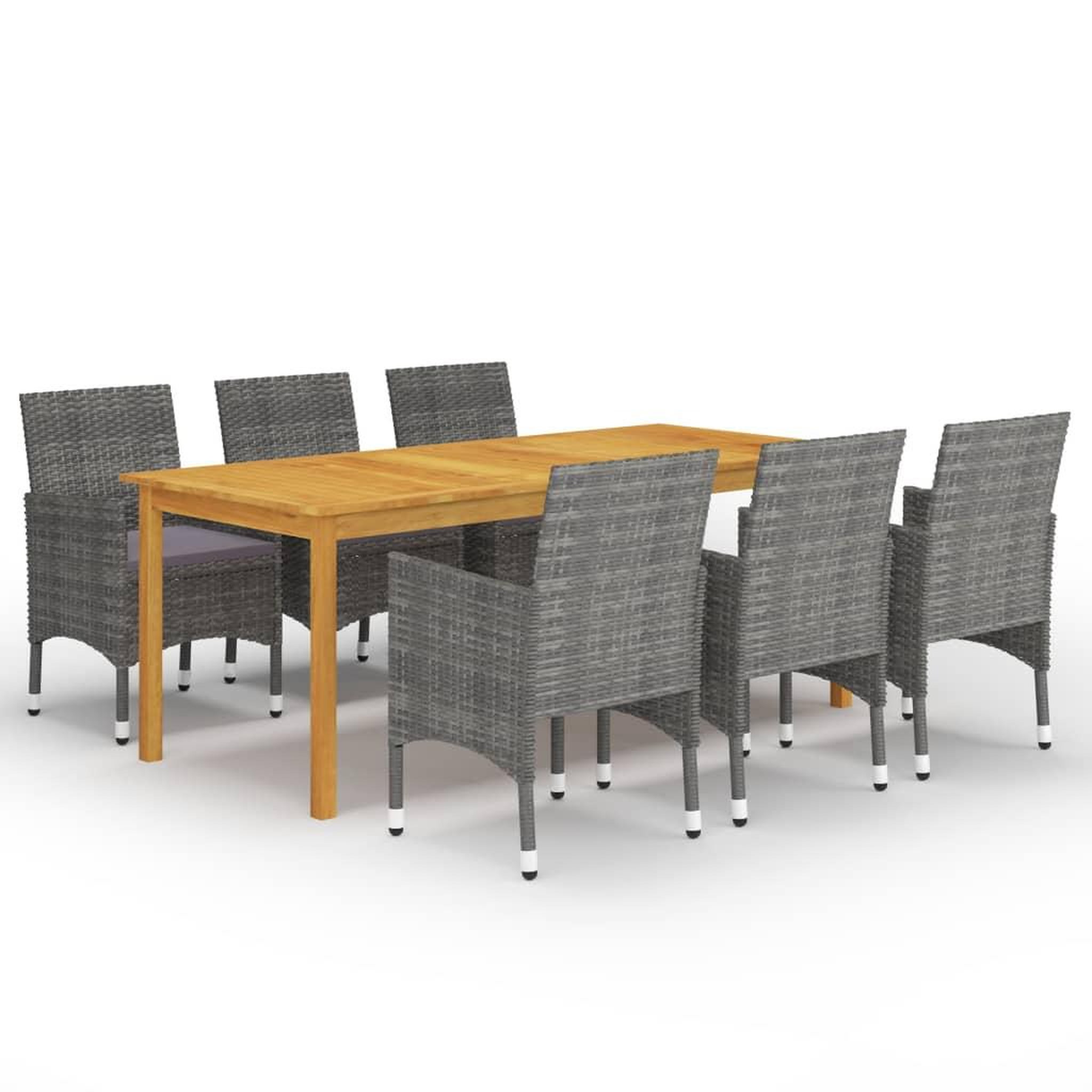 Voir la diapositive 1 : VIDAXL Ensemble a manger de jardin 7 pcs Gris