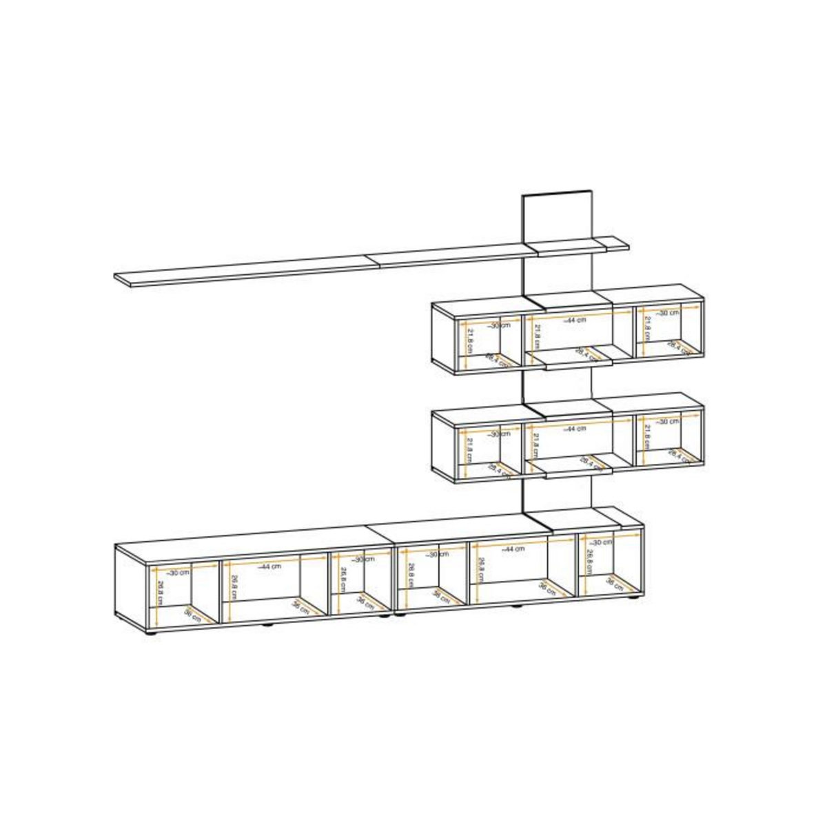Paris Prix Ensemble Meuble TV Design  Quill  250cm Blanc