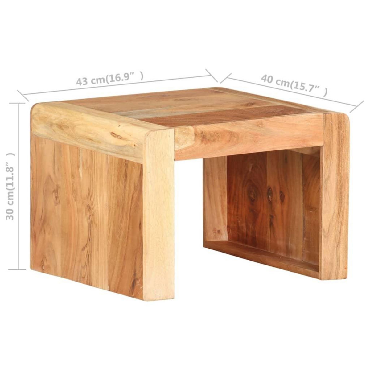 VIDAXL Table d'appoint 43x40x30 cm Bois d'acacia massif