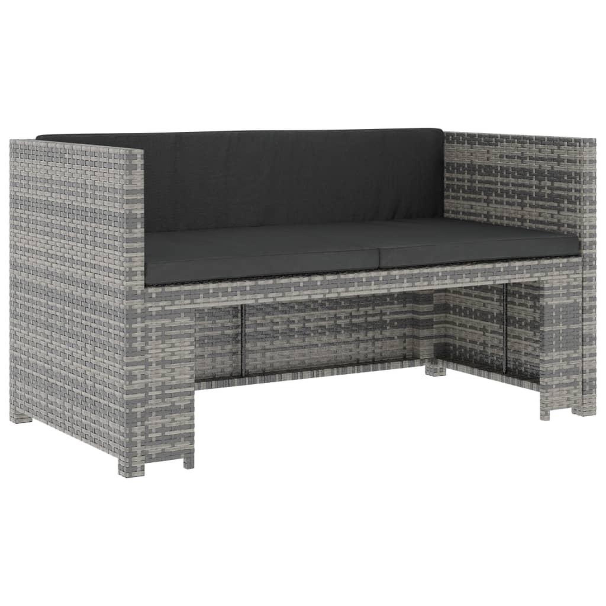 Voir la diapositive 3 : VIDAXL Salon de jardin 5 pcs avec coussins resine tressee gris