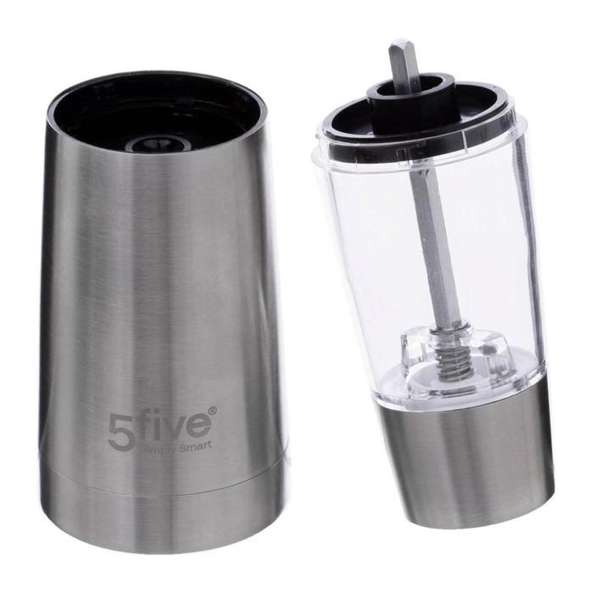 Voir la diapositive 2 : FIVE Moulin Électrique Inox  Automatique  19cm Argent