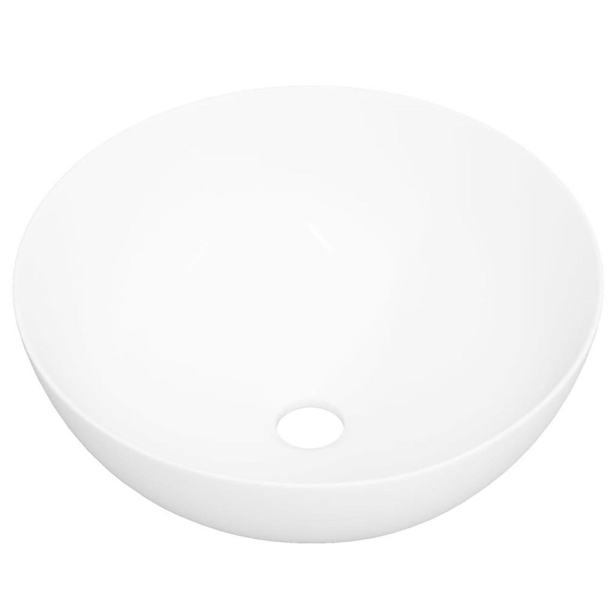 VIDAXL Lavabo blanc 36x15 cm ceramique rond