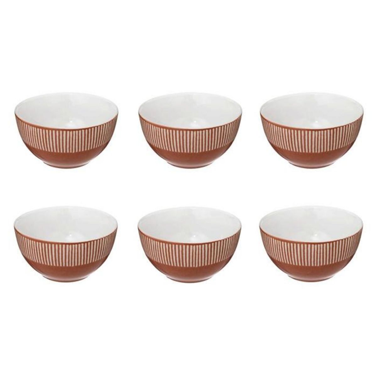 SECRET DE GOURMET Lot de 6 Bols en Céramique  Maya  70cl Corail