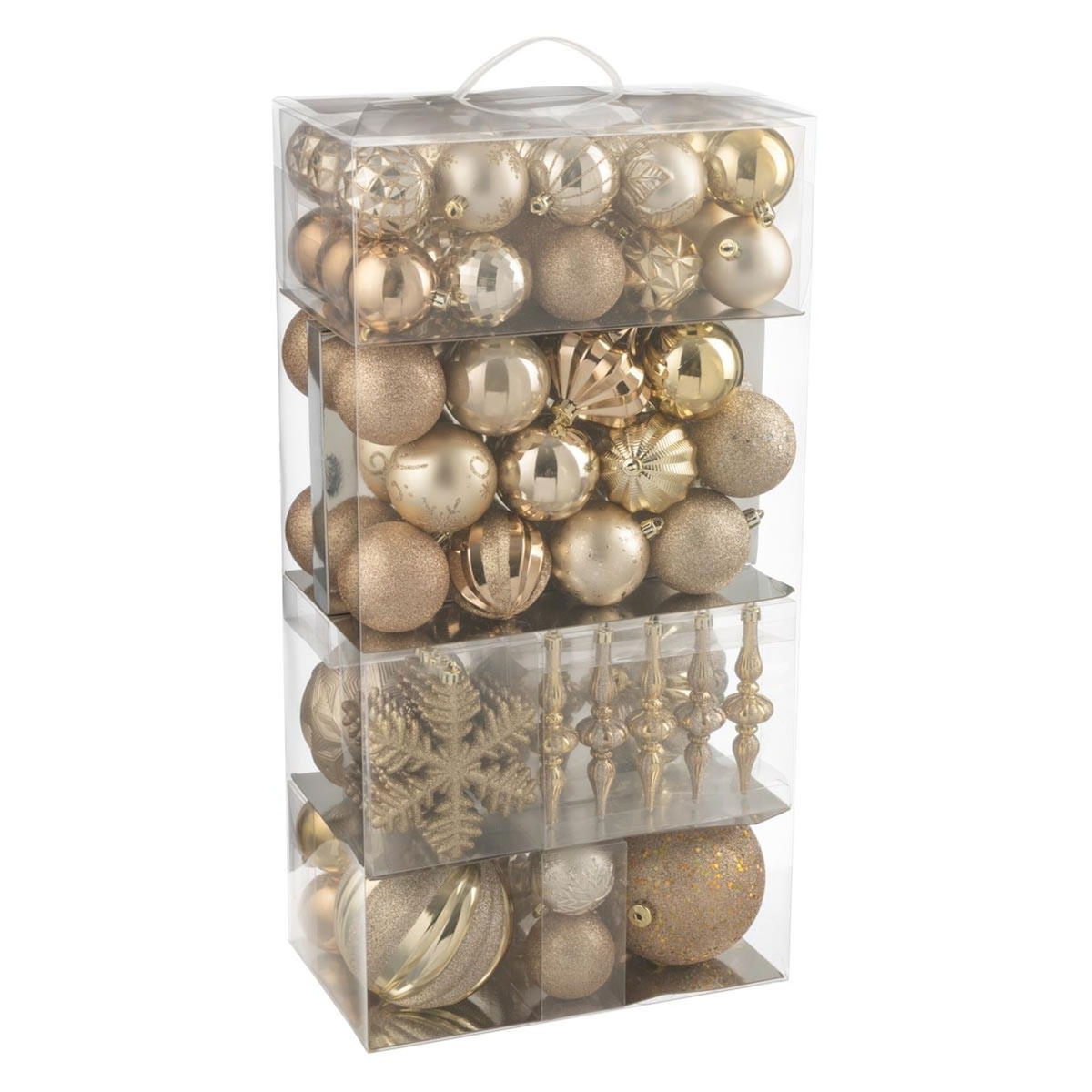 Paris Prix Lot de 80 Boules de Noël  Night  58cm Beige & Écru