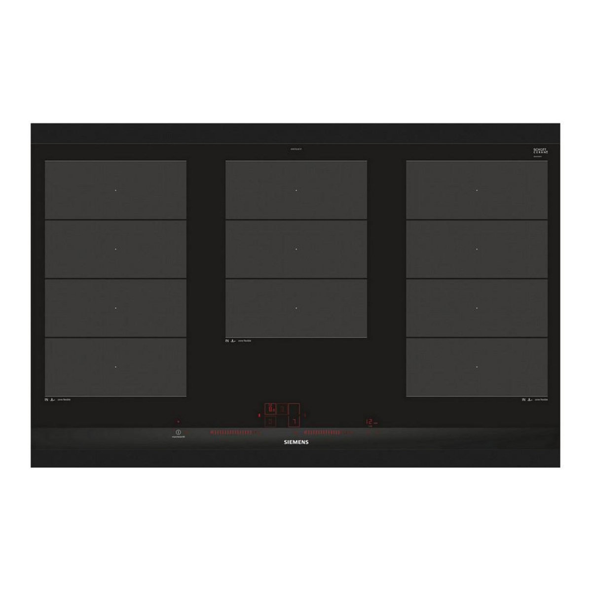 Siemens Table de cuisson à induction 90cm 5 feux 11100w noir - ex975lxc1f