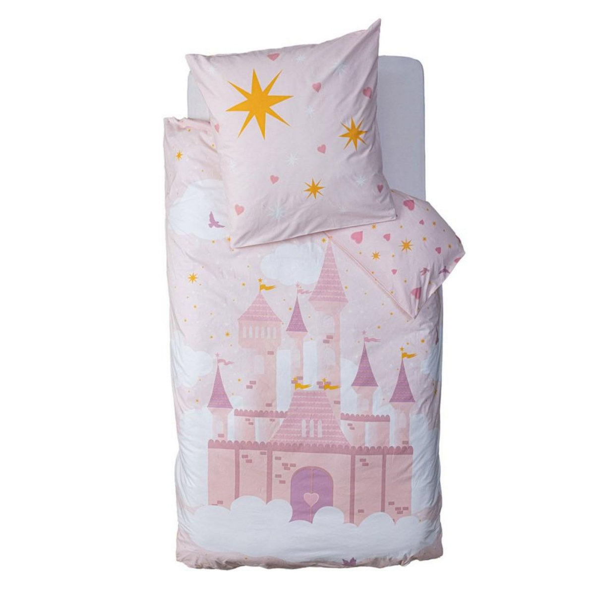 ATMOSPHERA Housse de couette enfant 140x200 Château + taie coton 57 fils