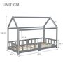 Voir la diapositive 4 : MERAX Lit cabane enfant 90 x 200 cm avec sommier