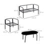 Voir la diapositive 3 : OUTSUNNY Ensemble salon de jardin 4 places 4 pièces avec coussins beige
