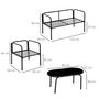 Voir la diapositive 3 : OUTSUNNY Ensemble salon de jardin 4 places 4 pièces avec coussins beige