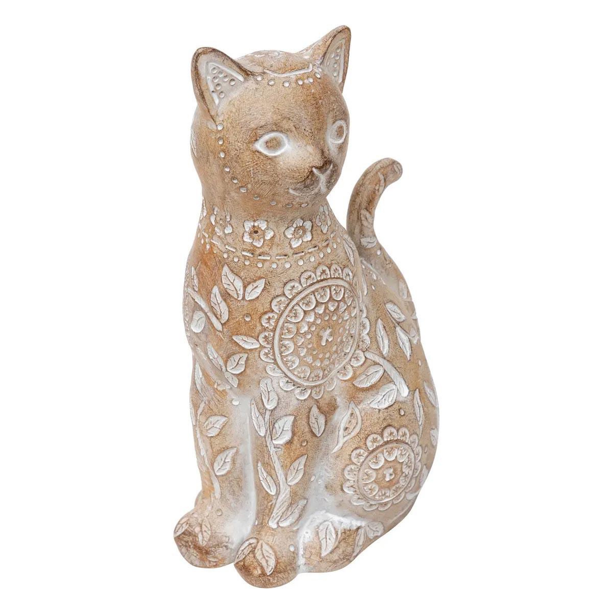 ATMOSPHERA Statuette chat déco  lindo  18cm beige