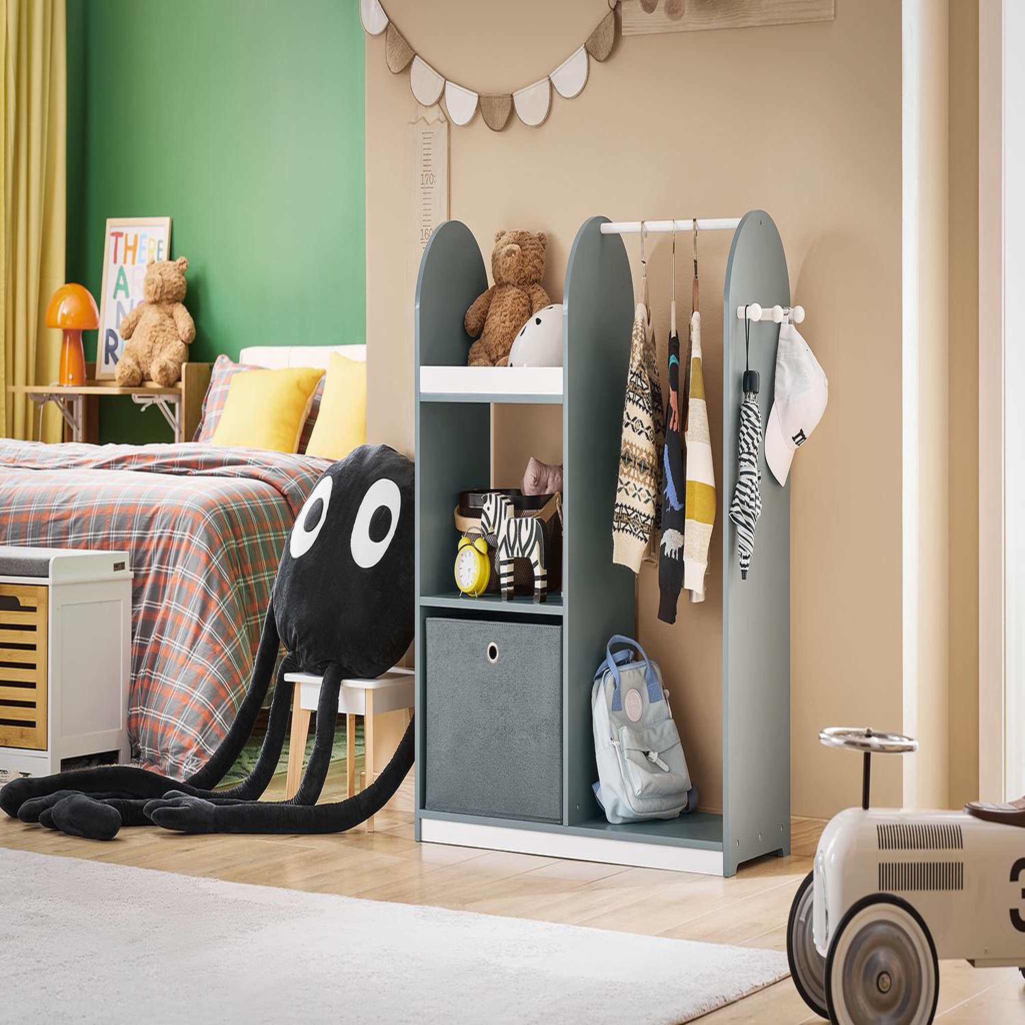 Voir la diapositive 4 : SOBUY SoBuy - Armoire Enfant à 2 étagères - Nordique - KMB40