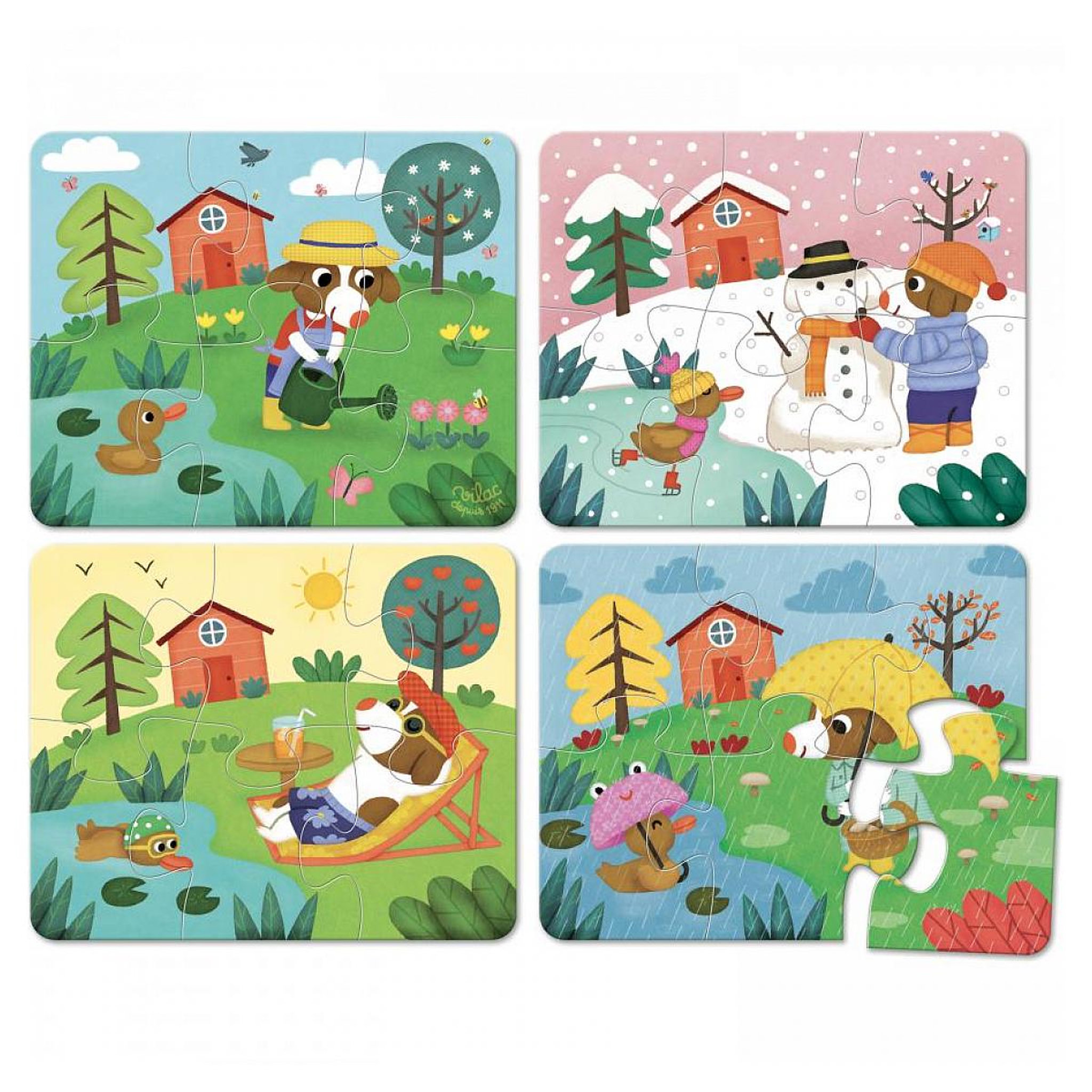 Voir la diapositive 2 : Vilac Puzzles les 4 saisons - coffret bois