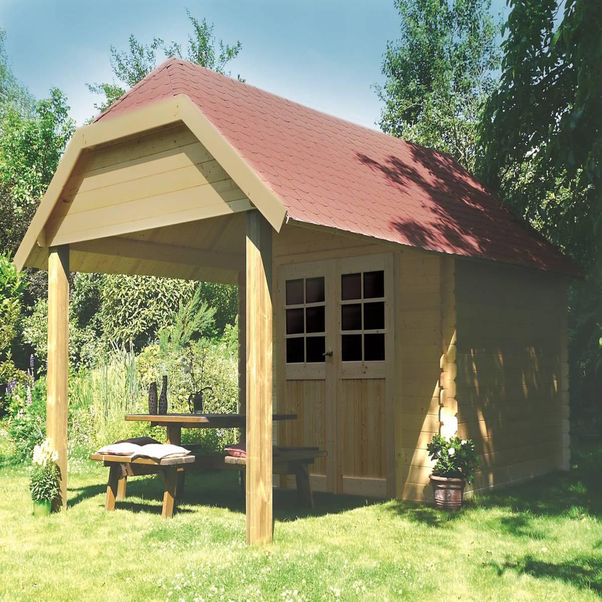 Voir la diapositive 2 : Habitat et Jardin Abri jardin  Cork  - 8.88 m² - 2.98 x 2.65 x 3.09 m - 28 mm