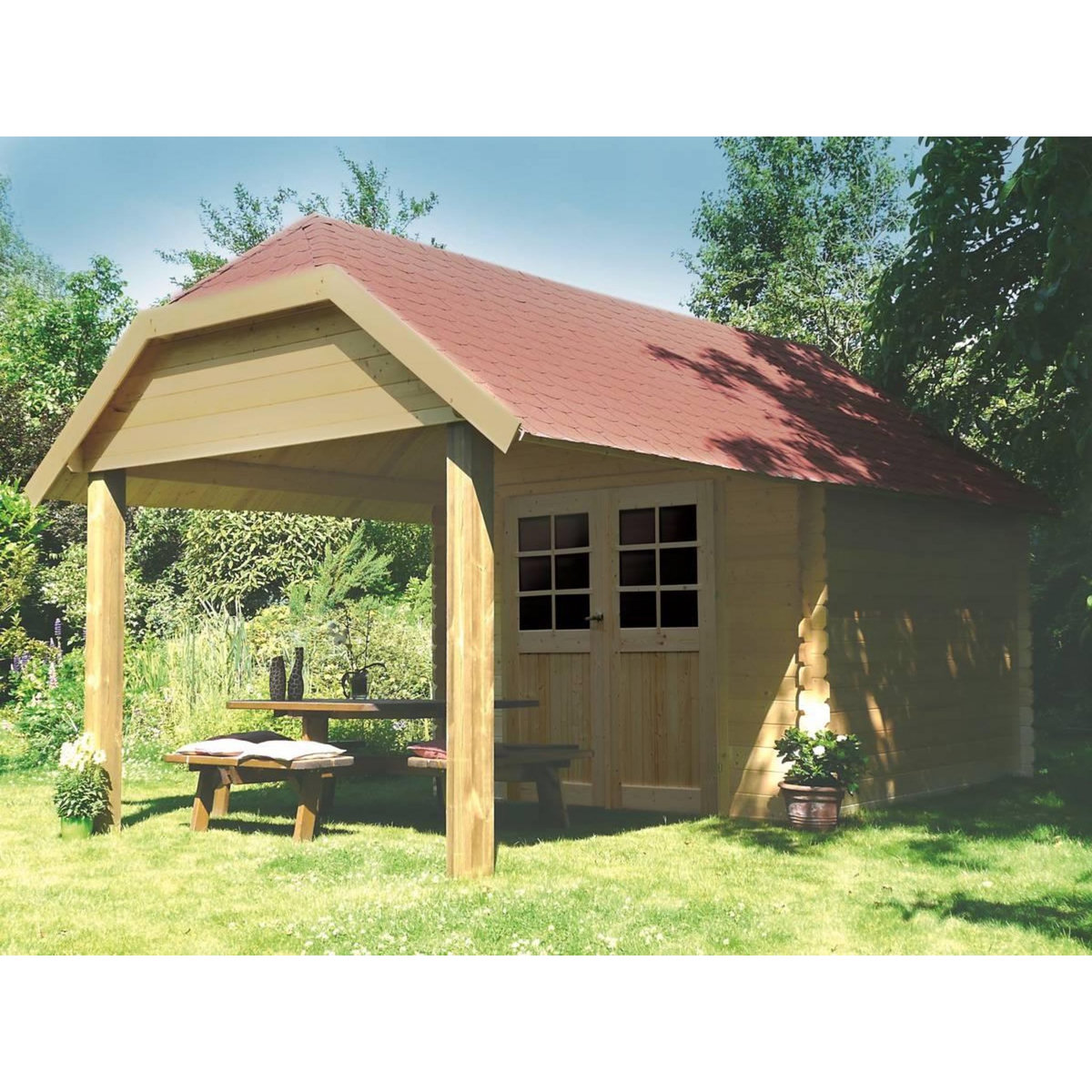 Habitat et Jardin Abri jardin  Cork  - 8.88 m² - 2.98 x 2.65 x 3.09 m - 28 mm