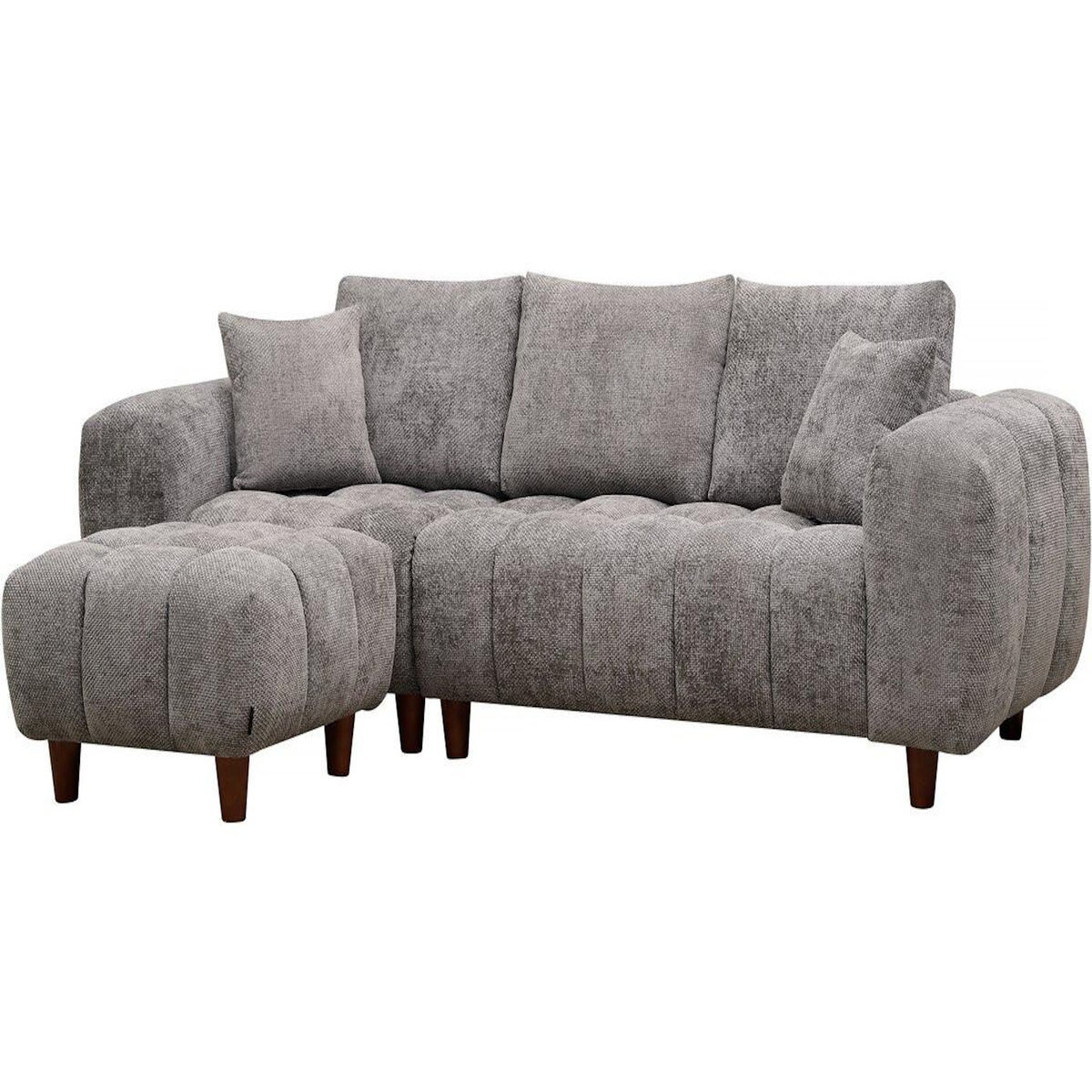 Habitat et Jardin Ottoman pour canapé droit  Matignon  - 70 x 70 x 46 cm - Gris