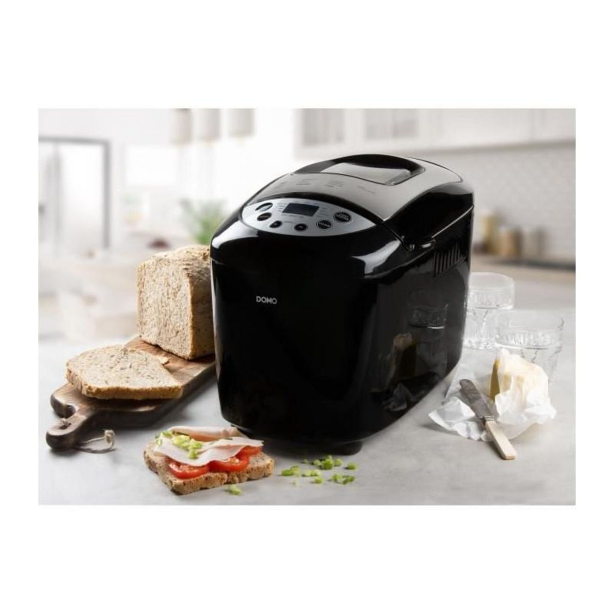 Domo Machine a pain automatique XL - DOMO - B3977 - 850 W - 17 programmes - Ecran LCD