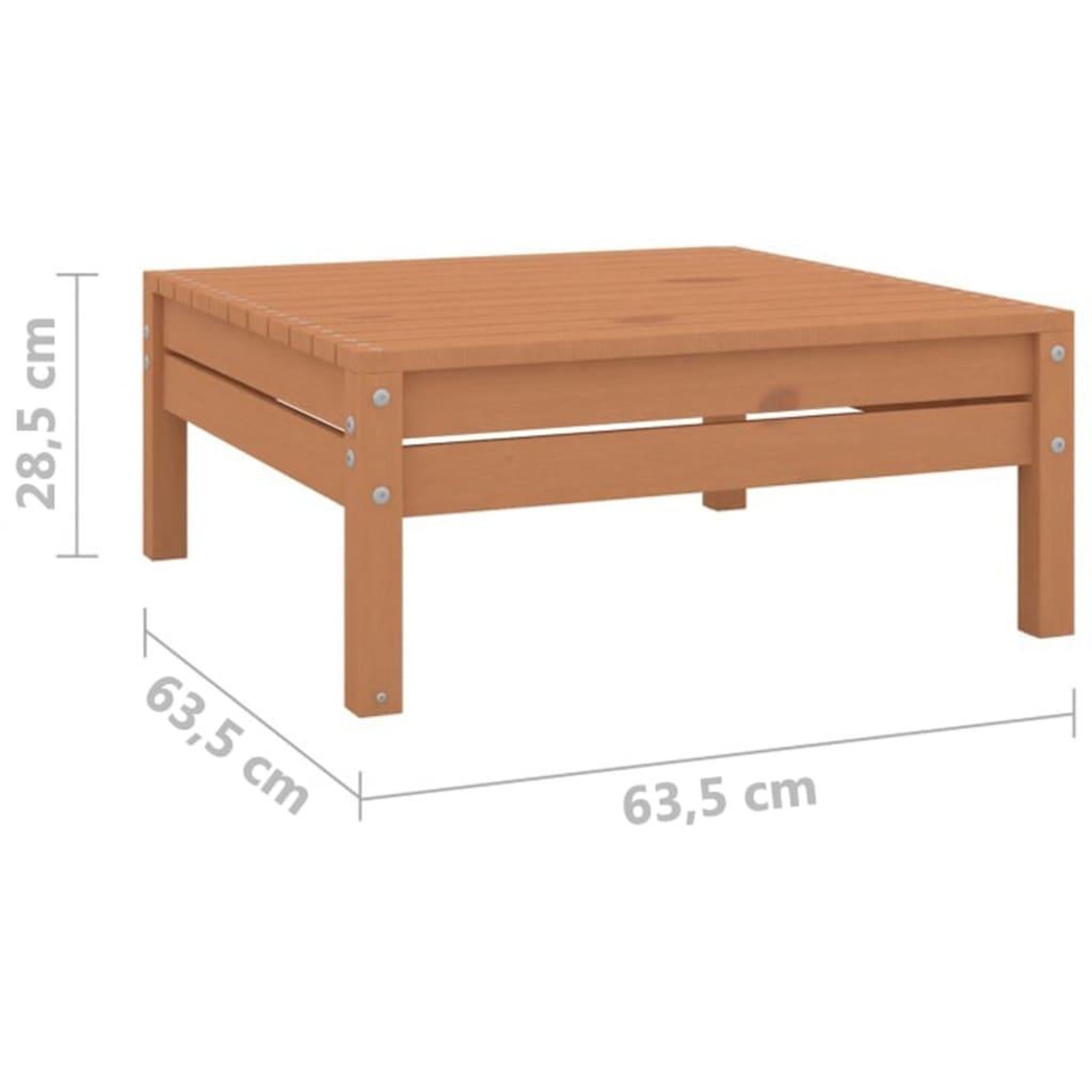 Voir la diapositive 6 : VIDAXL Salon de jardin 4 pcs marron miel bois de pin massif