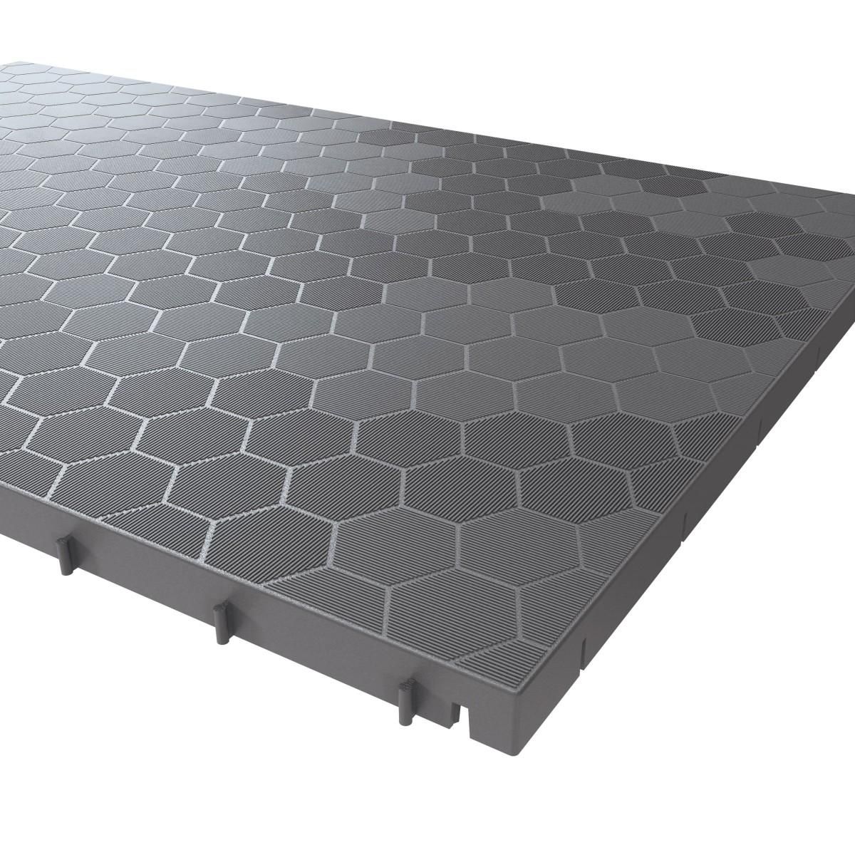 INTEC Lot de 6 Dalles de sol Clipsables Grises 116x76x3 cm Rectangulaire Polypropylène Revêtement de Sol Modulable 4.61m2 INTEC