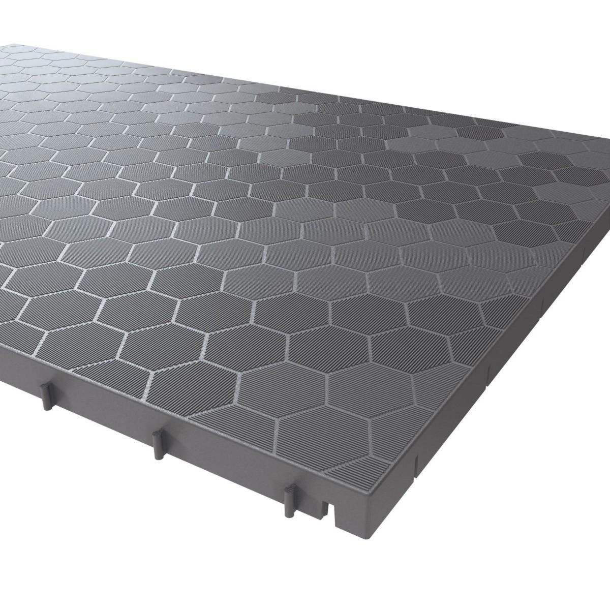 INTEC Lot de 6 Dalles de sol Clipsables Grises 116x76x3 cm Rectangulaire Polypropylène Revêtement de Sol Modulable 4.61m2 INTEC