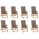 VIDAXL Chaises pliables de jardin avec coussins lot de 8 Bois d'acacia