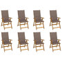 Voir la diapositive 1 : VIDAXL Chaises pliables de jardin avec coussins lot de 8 Bois d'acacia