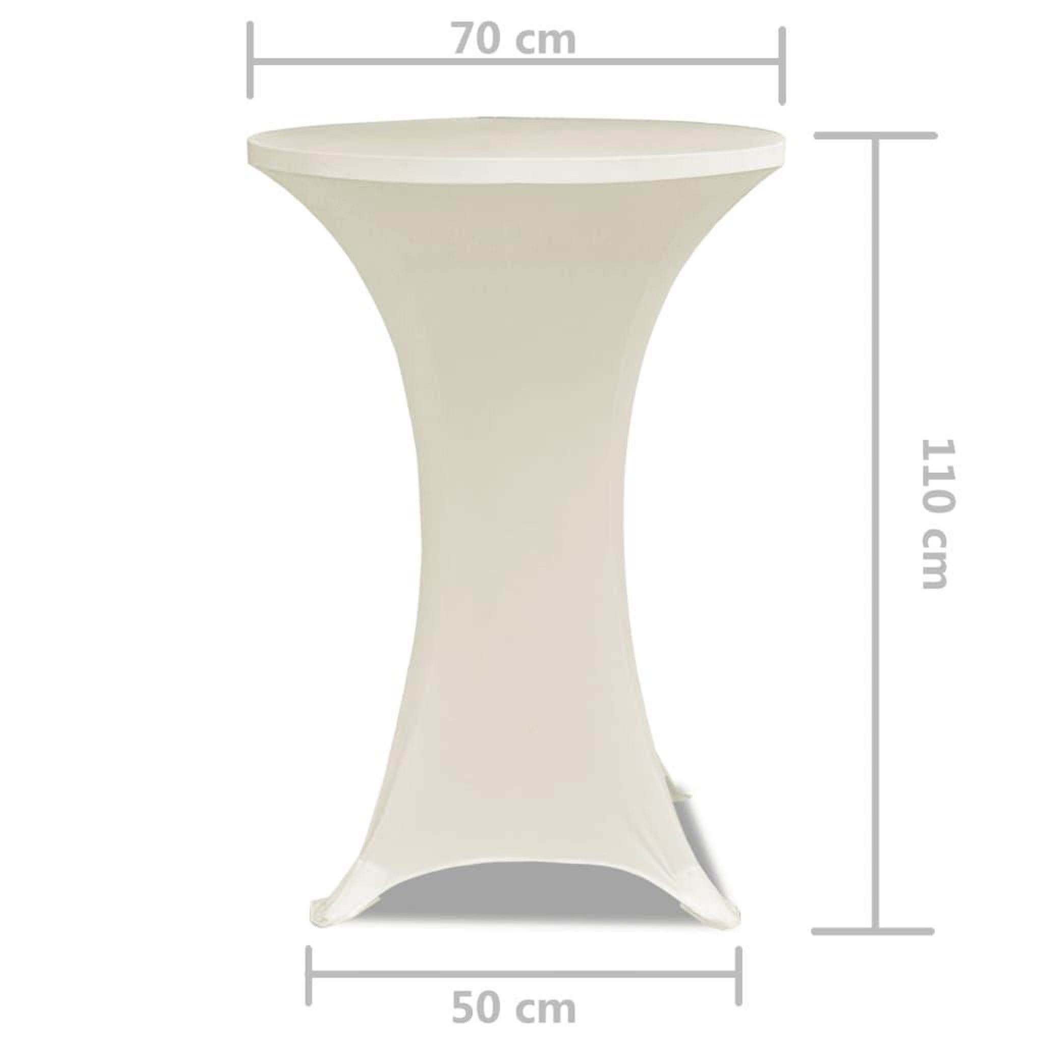 Voir la diapositive 6 : VIDAXL Housse de table Ø 70 cm Creme extensible 2 pcs