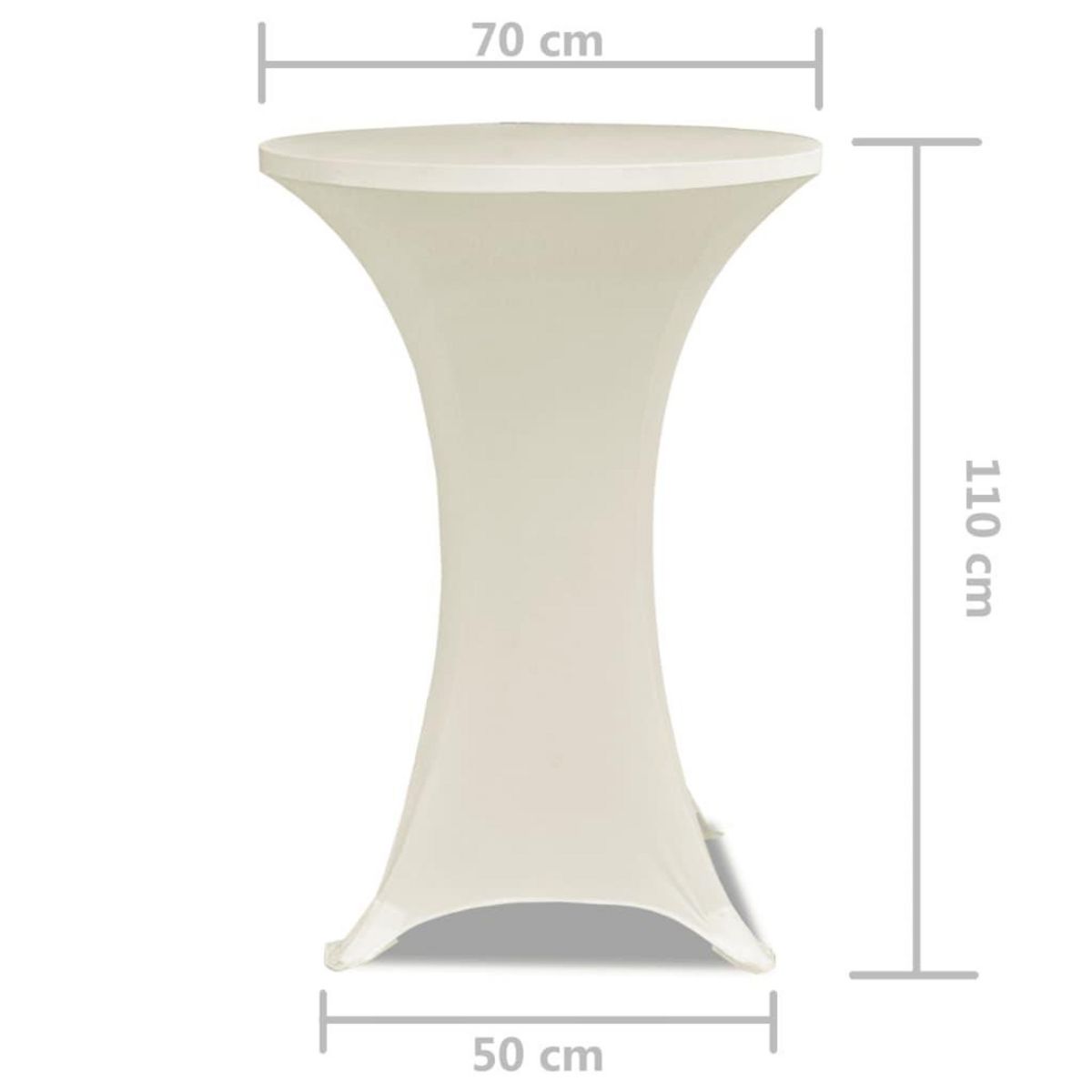 VIDAXL Housse de table Ø 70 cm Creme extensible 2 pcs