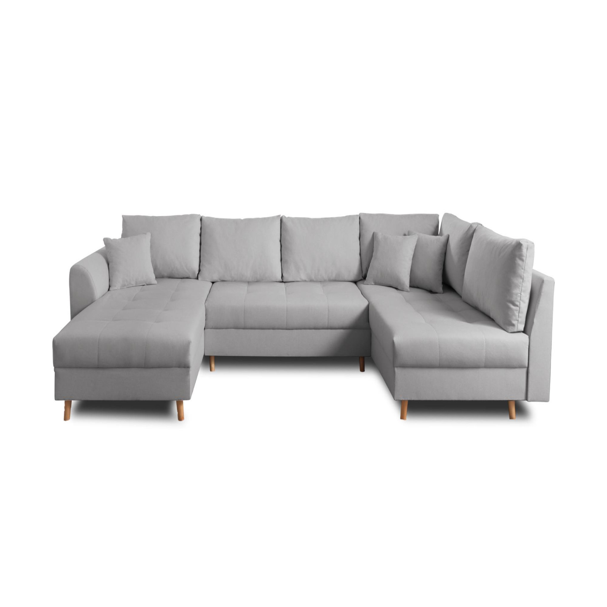 Voir la diapositive 6 : LISA DESIGN Rune - canapé panoramique - avec pouf d'appoint - 7 places - style scandinave - droit