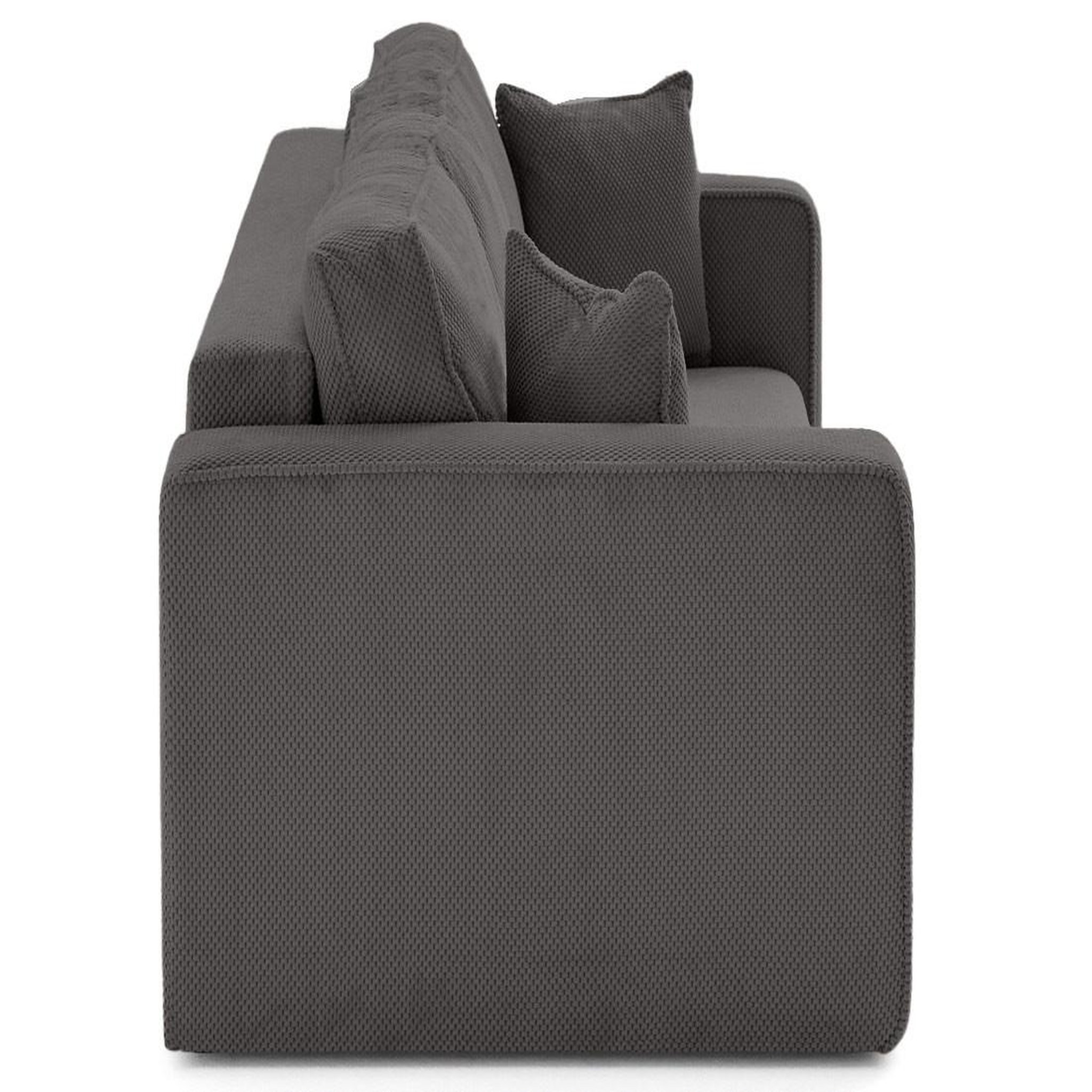 Voir la diapositive 5 : BEST MOBILIER Topaze - canapé droit 3 places convertible avec coffre en velours texturé