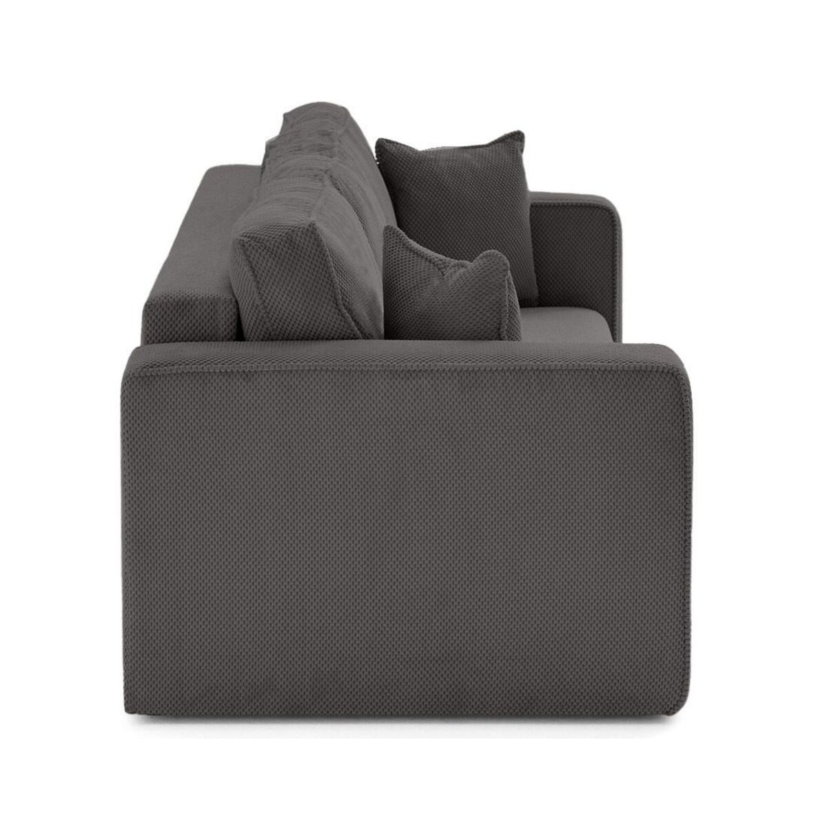 BEST MOBILIER Topaze - canapé droit 3 places convertible avec coffre en velours texturé