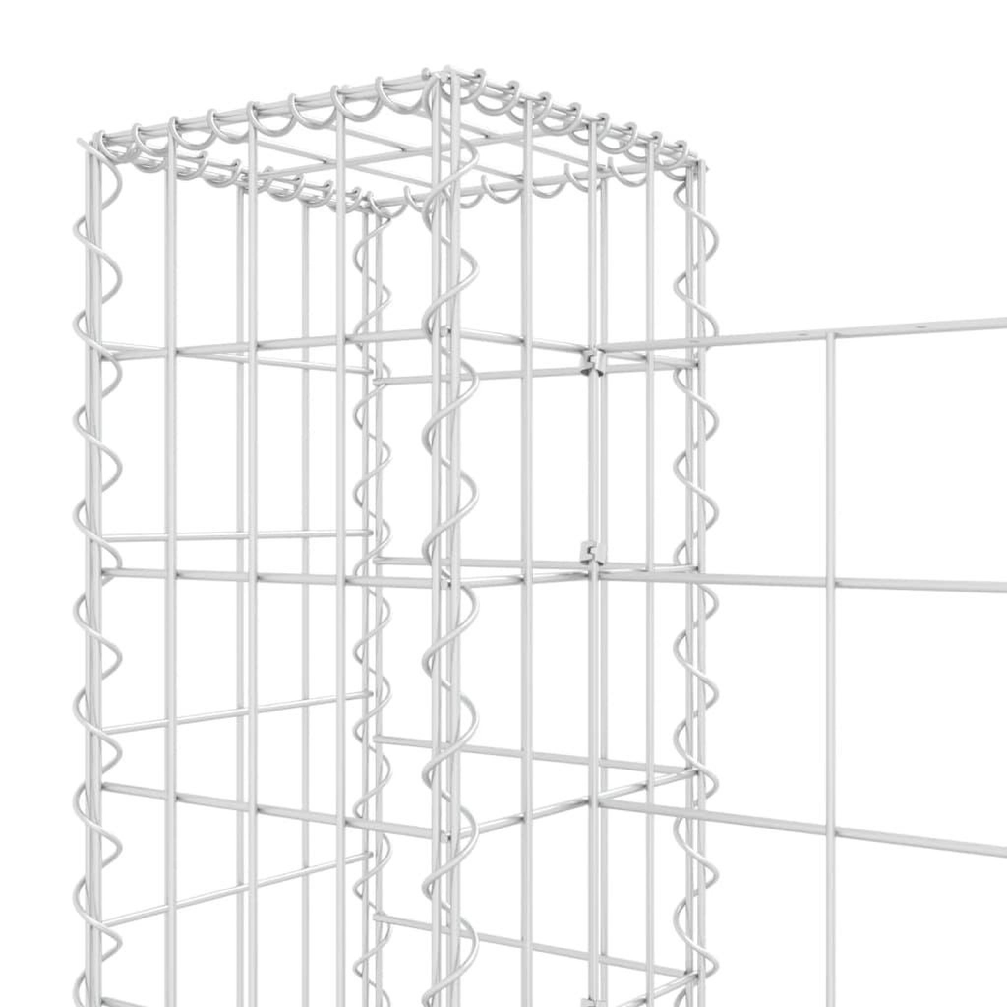 Voir la diapositive 5 : VIDAXL Panier de gabion en forme de U avec 8 poteaux Fer 860x20x100 cm