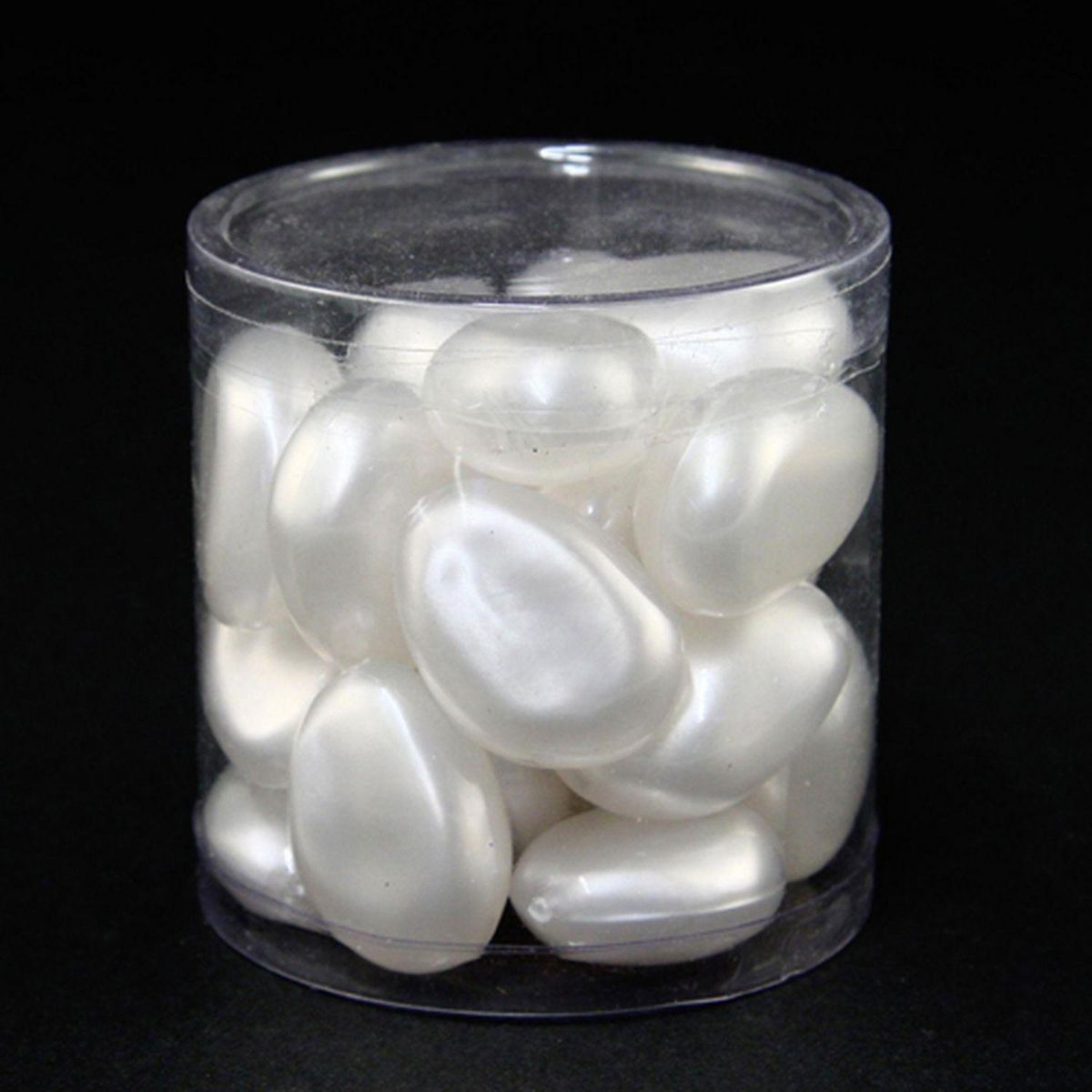 ATMOSPHERA Pierres de table décoratives brillantes - Rond - Blanc