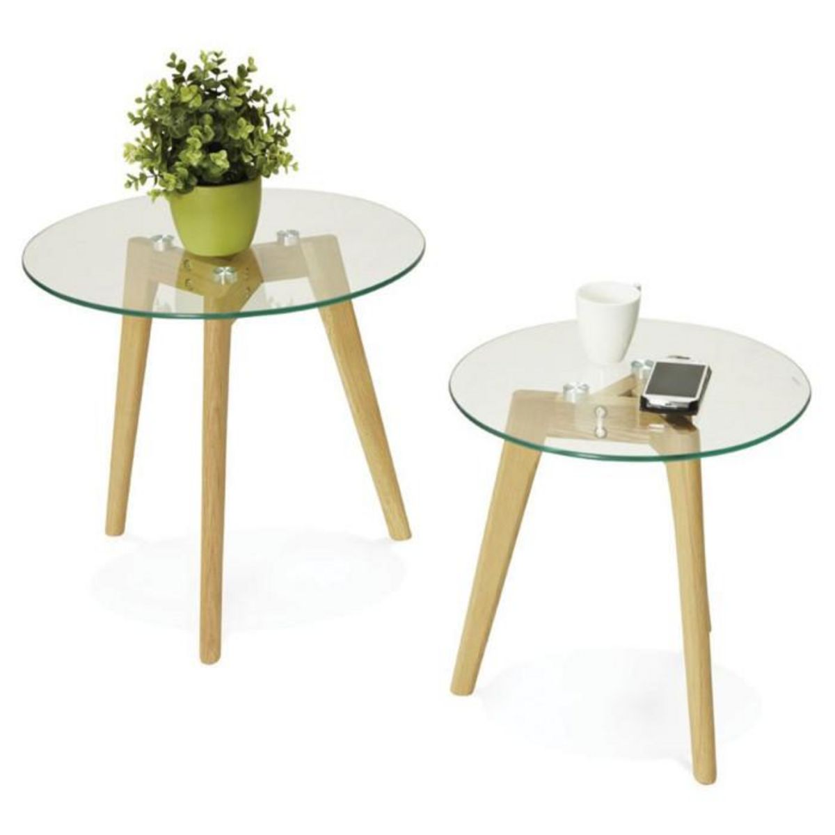 Paris Prix Lot de 2 Tables d'Appoint  Kastra  50cm Transparent